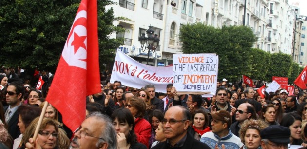 Image Source: Tunisia Live (http://www.tunisia-live.net/2012/01/28/in-tunis-over-6000-march-against-violence-and-extremism/)