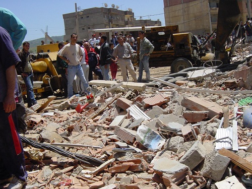 The inside of a house where an 8 year old girl was rescued by locals.